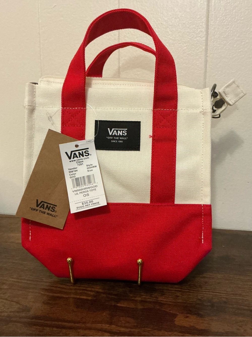 A Rare NWT Canvas Cotton Vans Lil Pergs Tote Bag Crossbody Handbag Bag